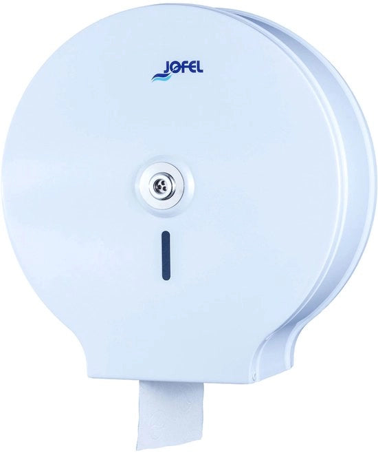 Supporto per carta igienica industriale grande, rilasciatore di carta da roll fino a 400 m, diametro massimo 260 mm, spessore di nastro da 18 a 55 mm, contenitore di alluminio gelatinato bianco, Classic AE13300