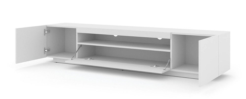 Mobile TV sospeso o a terra 200x42/36x37 Cm STAND AURA Bianco opaco
