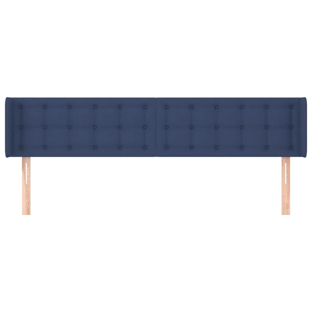 Testiera | Testata ad Orecchio Blu 163x16x78/88cm in Tessuto