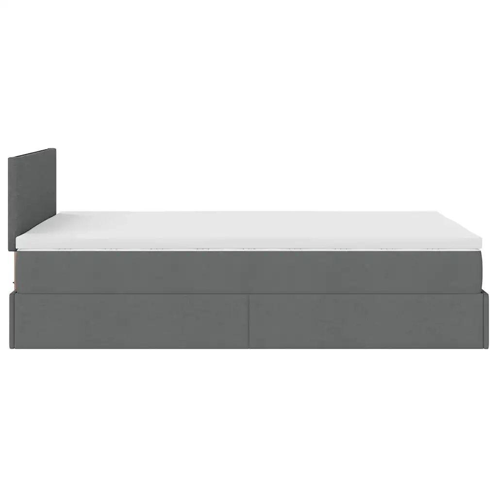 Pouf Letto con Materasso Grigio Scuro 120x190 cm in Tessuto 3311360