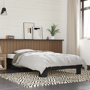 Giroletto-Struttura Letto Nero 75x190 cm in Legno Multistrato e Metallo 854221