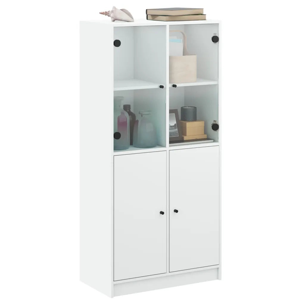 Credenza con Ante Bianca 68x37x142 cm Legno Multistrato