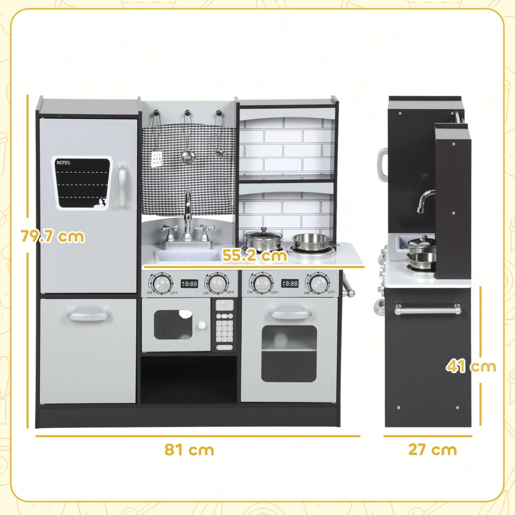 Cucina Giocattolo per Bambini in Legno con Accessori ¨C zephmum ¨C 3-8 Anni, Marrone