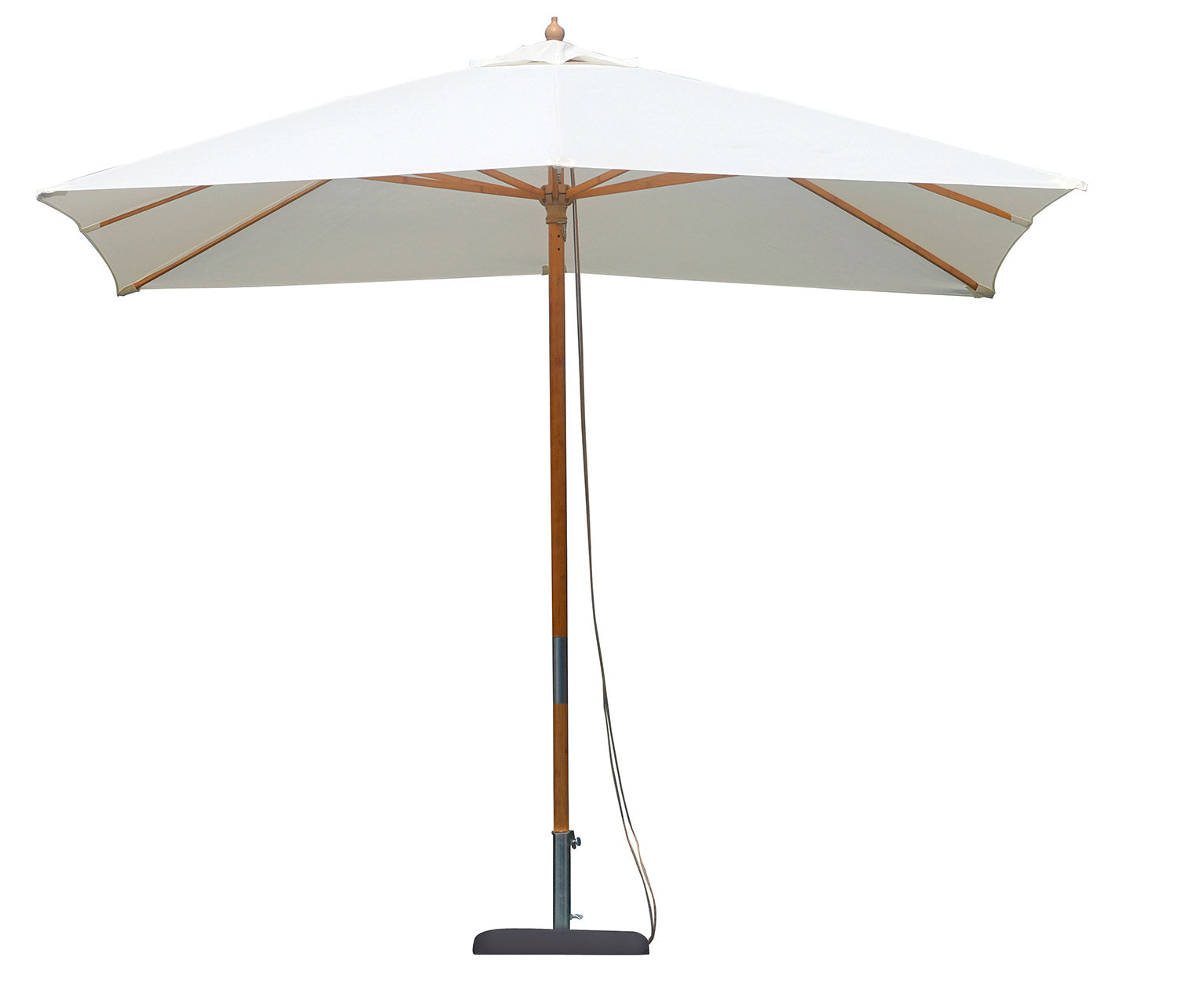 Ombrellone da Giardino 3x2m Palo Ø38 mm in Bambù e Poliestere Ecrù