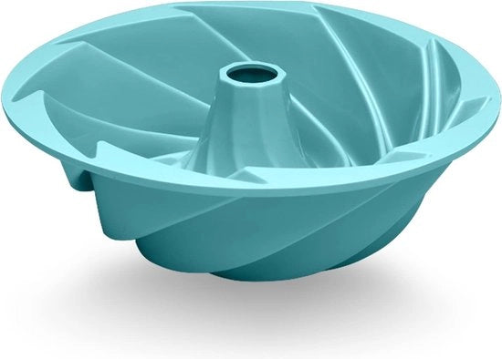 Forma per torta in silicone, forma rotonda, 20 cm, forma a spirale, rivestimento antiaderente, chiusura rapida, forma a turbante, speciale forma per torte, pane, cottura, budino (blu)