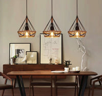 Lampada Da Soffitto Geometrico Pensile In Stile Loft Corda APP678-1CP