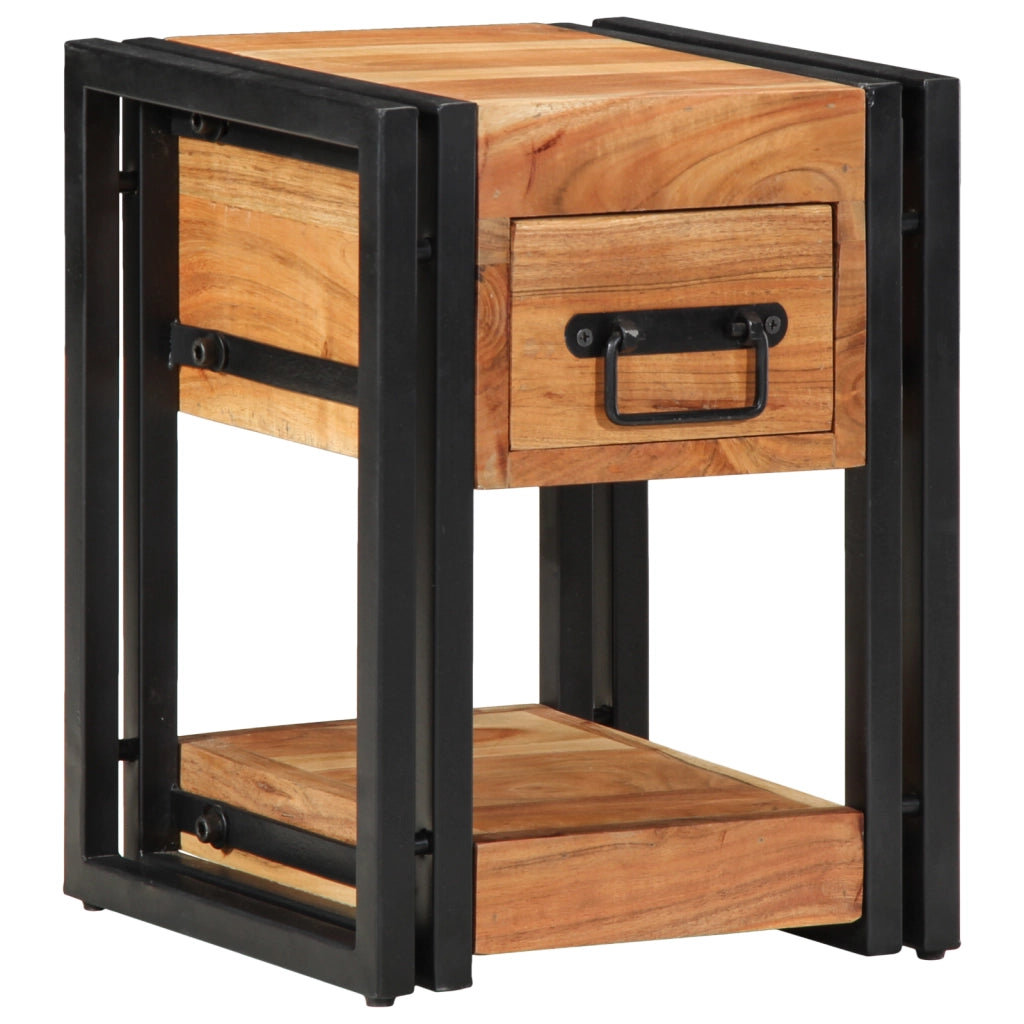 Comodini 2 pcs 30x30x40 cm Legno Massello di Acacia