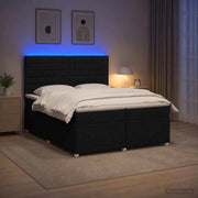 Letto box spring con materasso Nero 200 x 200 cm Tessuto 3455422