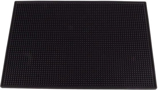 Sostegno per piatti - mat anti-slip in gomma spessa quadrata - tazza per cocktail e tè - servizio da cucina (grande nero)