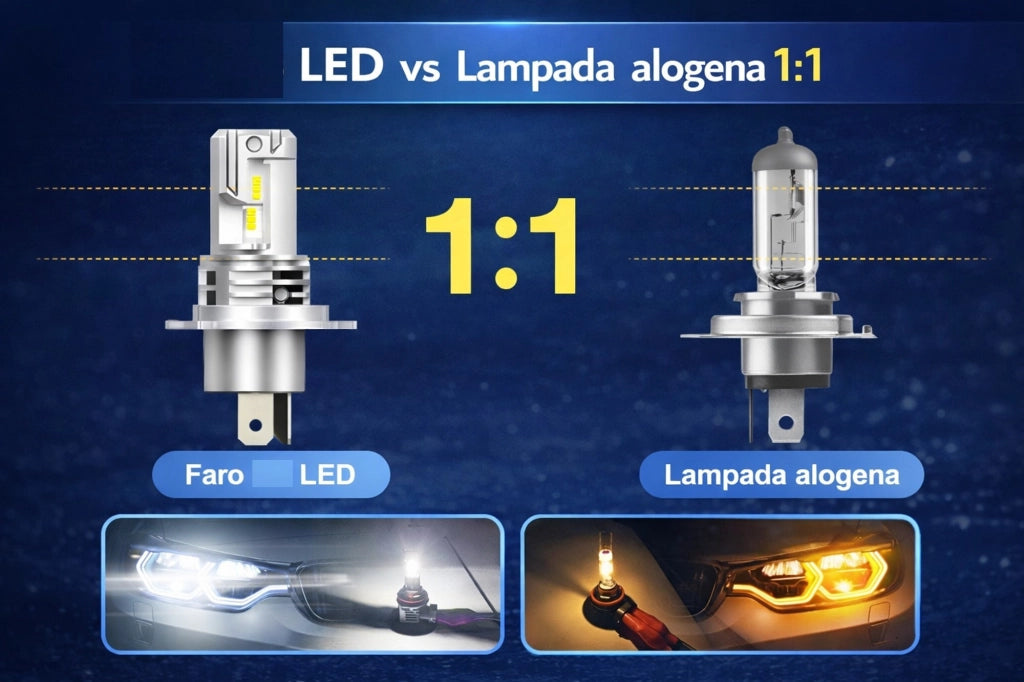 Coppia lampade a LED per Auto Moto H4 6500K 55W  luce bianca  Art.11905