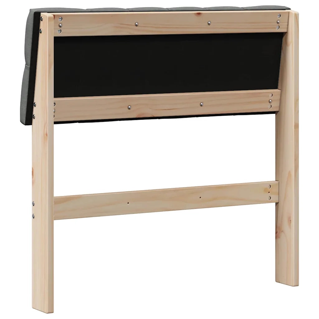 Testiera imbottita-Testiera con Cuscini-Testata Grigio scuro 75 cm Pino massello 234663