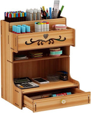 Organizzatore da ufficio in legno con diverse ripiani Cassetto multifunzionale per ufficio e scuola Porta matite per uso domestico, ufficio e scuola 

Specifiche tecniche: 
- Materiale: legno
- Dimensioni: 
- Modello: Kers