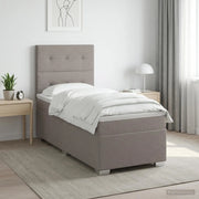 Letto box spring con materasso Tortora 90 x 190 cm Tessuto 3453301
