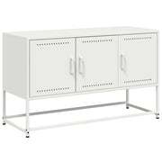 Mobile TV multimediale mensola TV credenza TV per sala da pranzo soggiorno camera da letto 100,5 x 39 x 60,5 cm acciaio bianco 02_0025547
