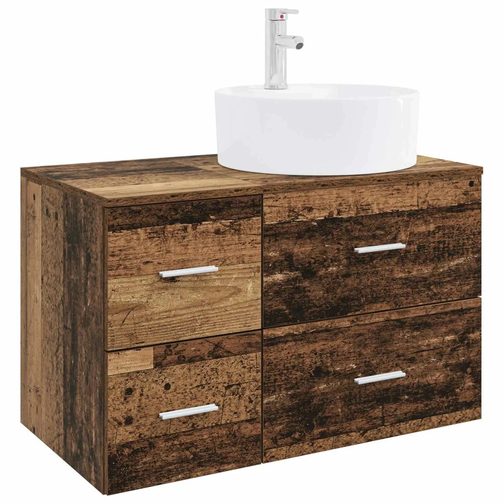 Set di mobili per il bagno 2 pz Legno antico 3403990