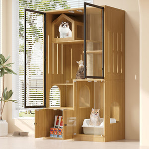 Villa per gatti 4 piani - Xylo - 90x50x160cm acero giallo