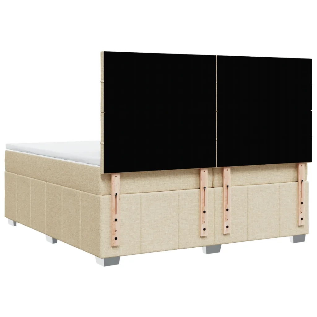 Giroletto a Molle con Materasso Crema 200x200 cm in Tessuto 3291780