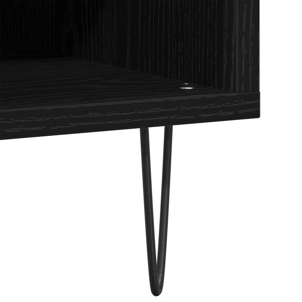 Cabinet per dischi  Nero Rovere 84,5x38x48 cm Legno ingegnerizzato