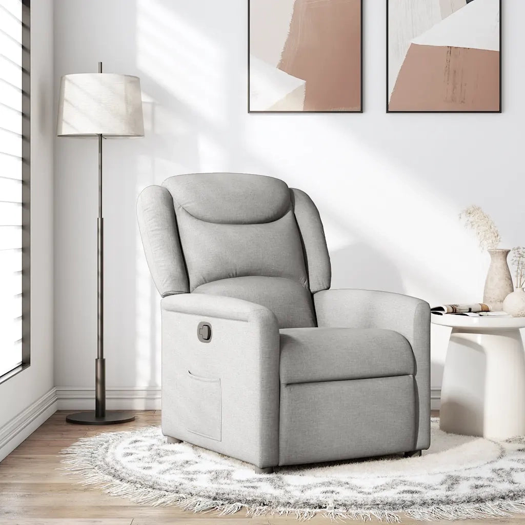 Divano Sedia-Poltrona Reclinabile in Tessuto Grigio Nuvola 727894