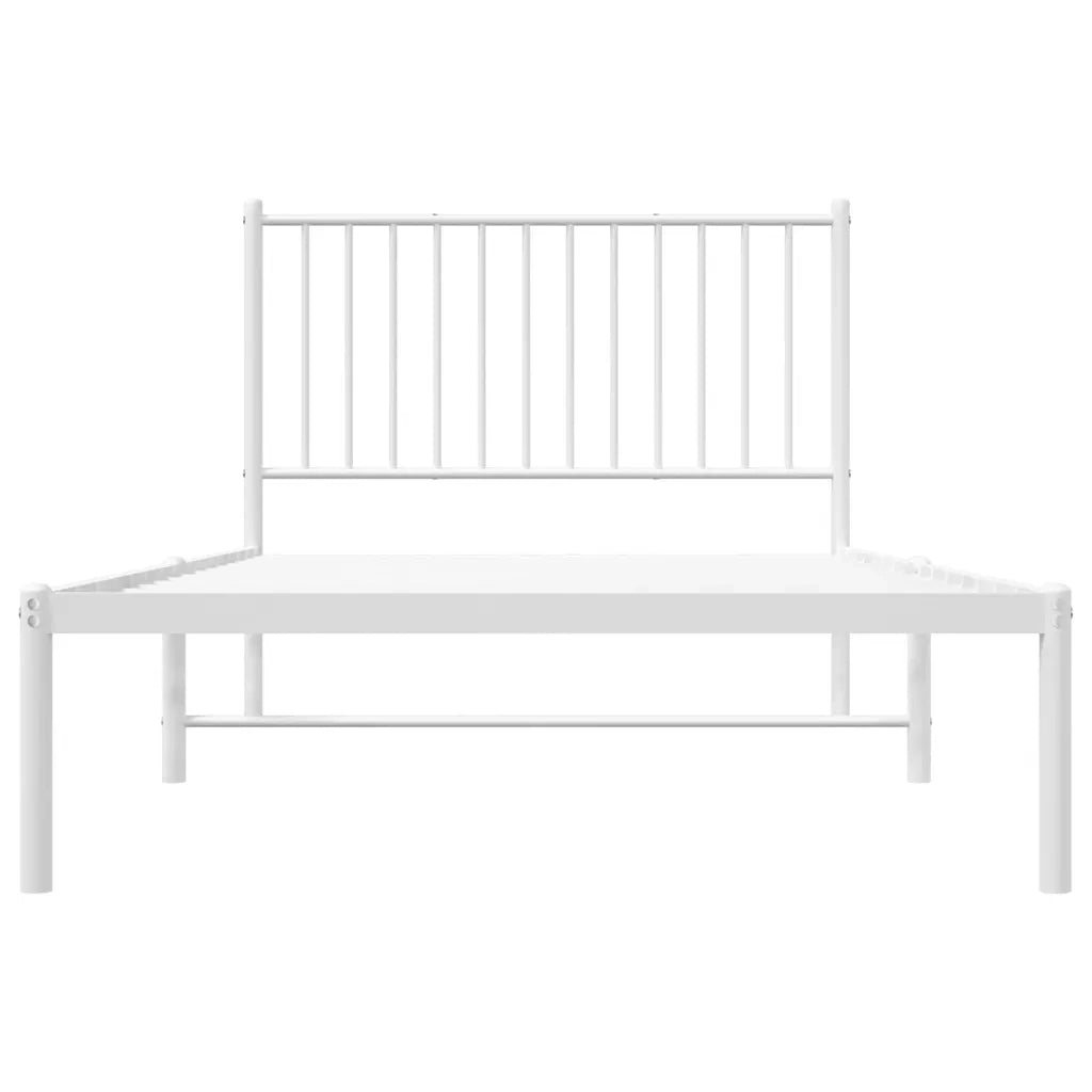 Giroletto con Testiera Metallo Bianco 100x200 cm 350926