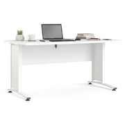 Scrivania Ascorbato, Scrittoio multiuso, Tavolo per ufficio porta PC, Piano di lavoro, 150x80 h75 cm, Bianco