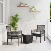 Set Bistro da Giardino 3 pcs Nero polyrattan 3334955