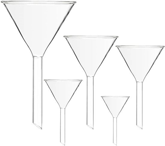 Treccia di Vetro - 5 Pezzi - Treccia di Polvere - Treccia di Liquido - Treccia di Laboratorio - Adatto per Chimica - Treccie di Laboratorio