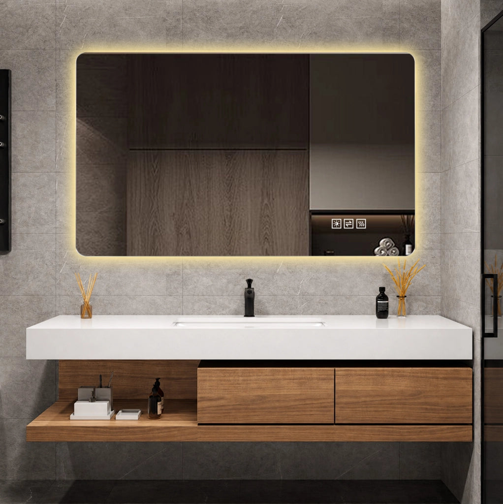 Specchio LED da bagno con retroilluminazione e antiappannamento