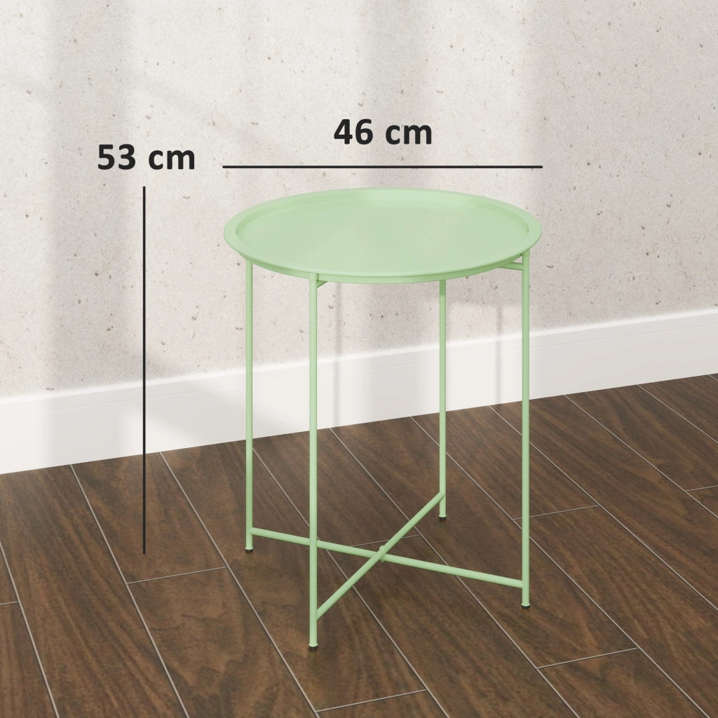 Tavolo da Giardino Rotondo con Bandeja Estraibile ¨C Zephmum ¨C Verde ?46x53 cm