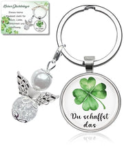 Porta chiavi in forma di foglia di ciliegio - Borsa di stoccaggio - Carta di incoraggiamento - Tasca di regalo - Materiale di alta qualità