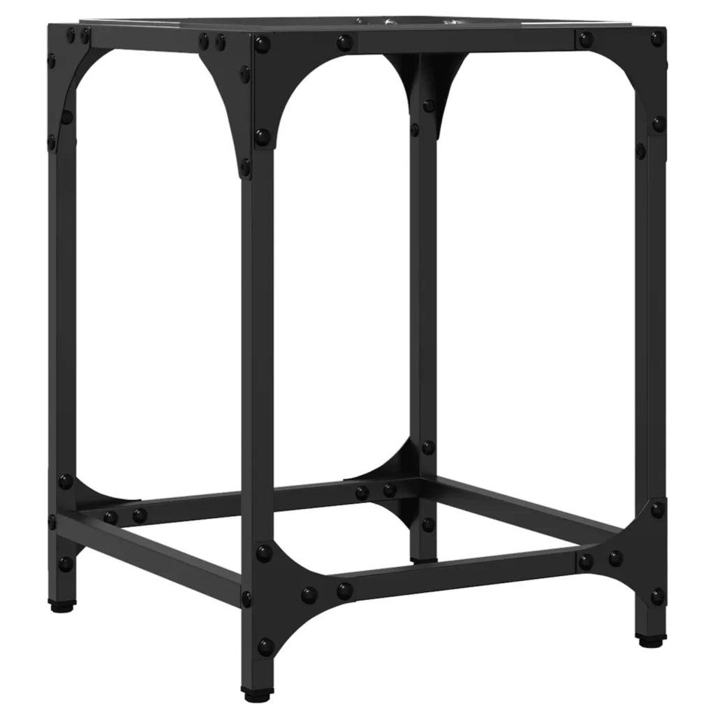 Tavolini con Piano in Vetro Trasparente 2 pz 30x30x40cm Acciaio 845951