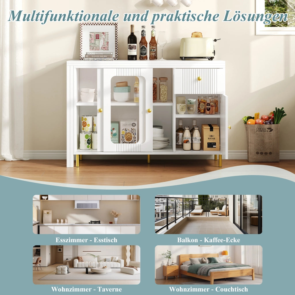 MADIA Allungabile 116x40 cm Bianco MDF con piano apribile