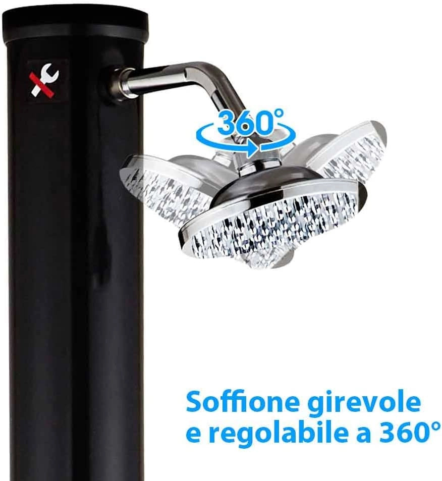 Doccia Solare Giardino Piscina Esterno 35Lt Lava Piedi Miscelatore Campeggio