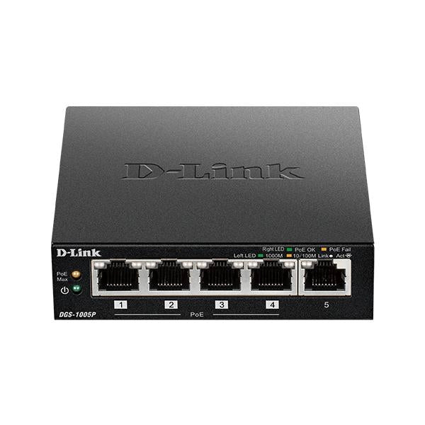 D-LINK DGS-1005P - DESKTOP SWITCH 5 PORTE GIGABIT POE+