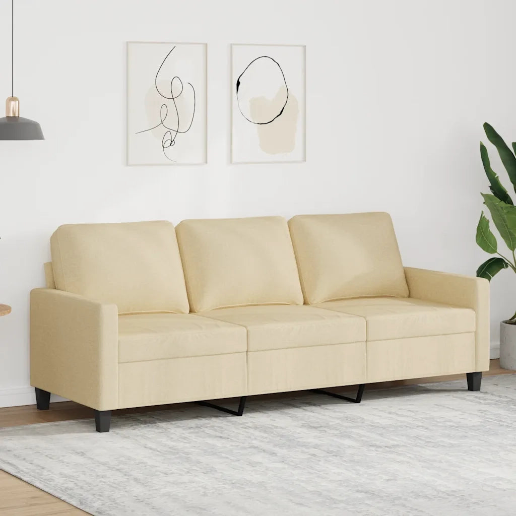 Divano a 3 Posti Crema 180 cm in Tessutocod mxl 83486