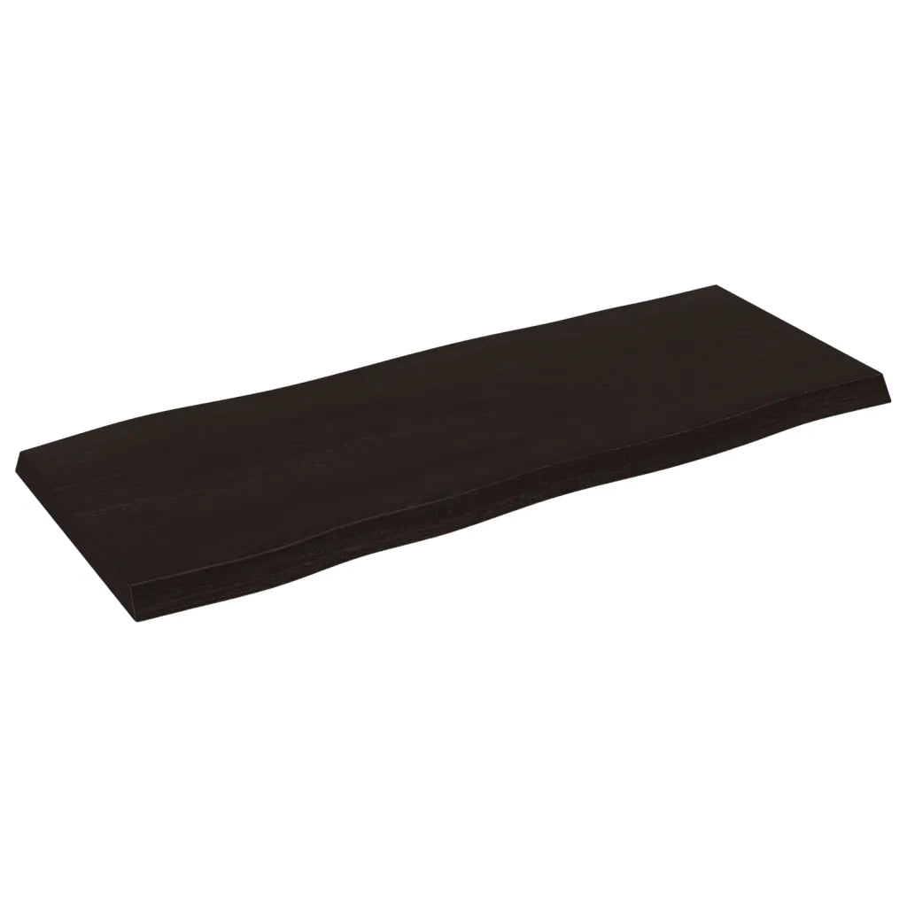 Piano Tavolo Marrone Scuro 100x40x(2-4)cm Rovere Non Trattato