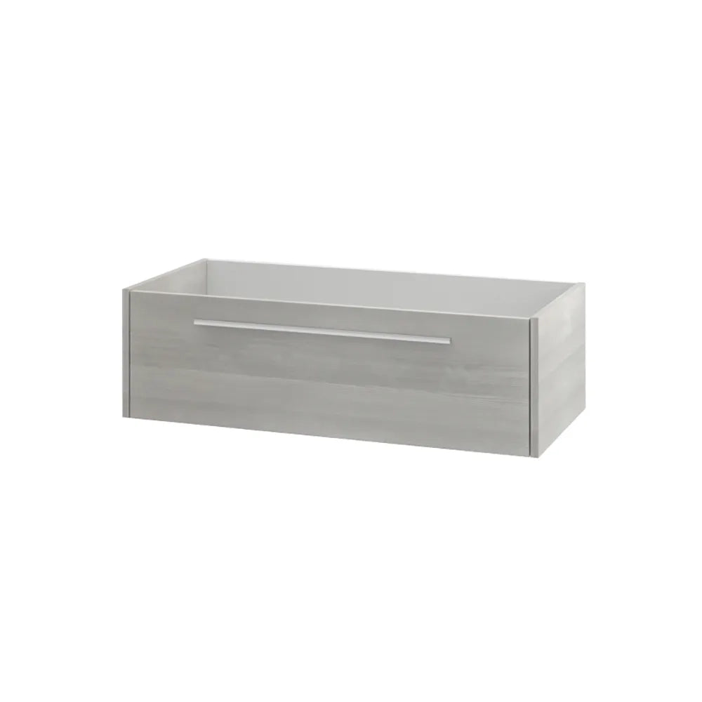 Mobile bagno sospeso 100cm rovere cenere un cassetto soft-close con lavabo e specchio |Aoki