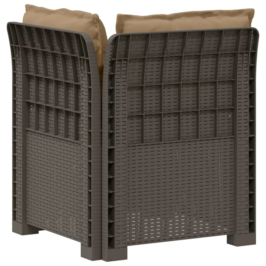 Divano da esterno-Divano da Giardino a 1 Posto con Cuscini Aspetto Rattan PP 679517