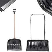 Set pala da neve KADAX con ruote e manico in legno