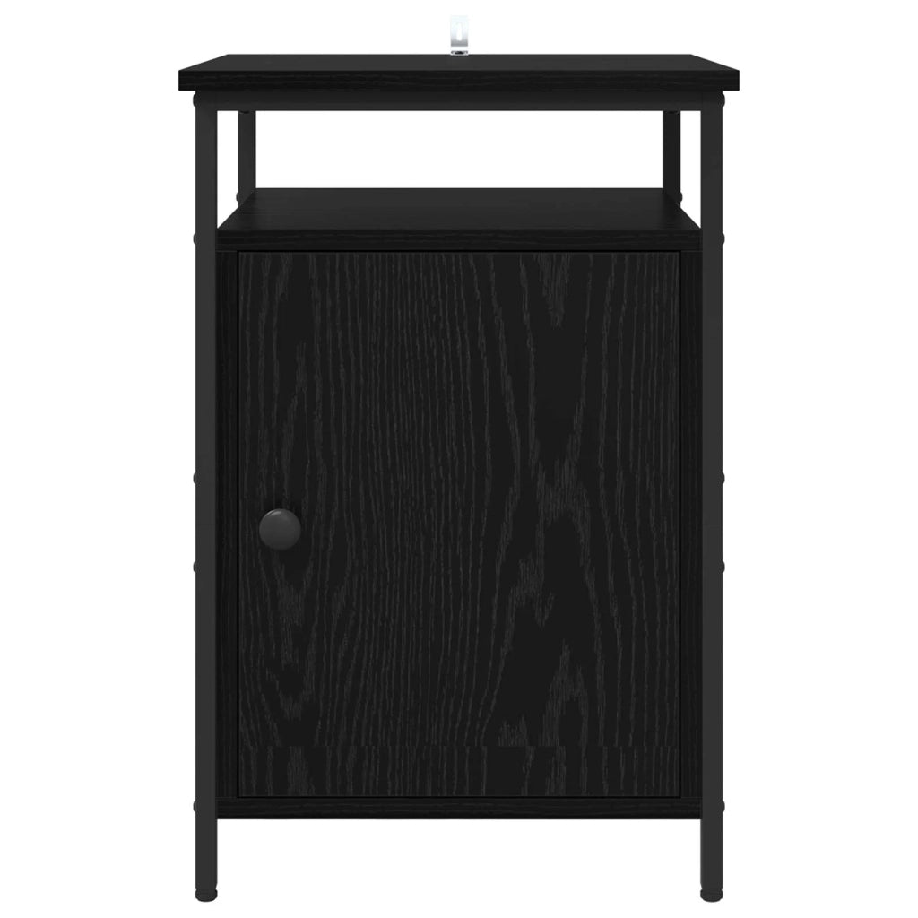 Armadio da Notte Rovere Nero 40 x 42 x 60cm Legno multistrato