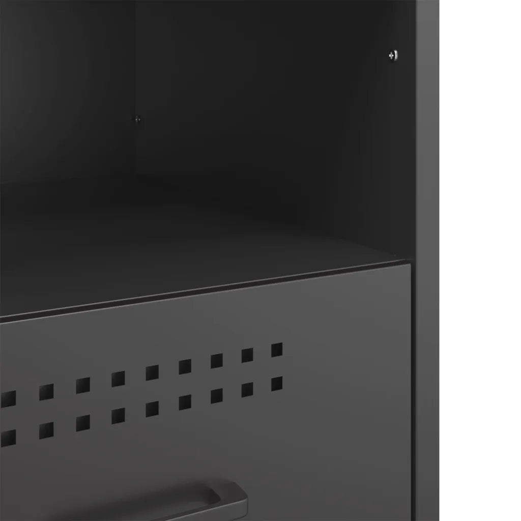 Comodini 2 pz Nero 36x39x50,5 cm in Acciaio 843055