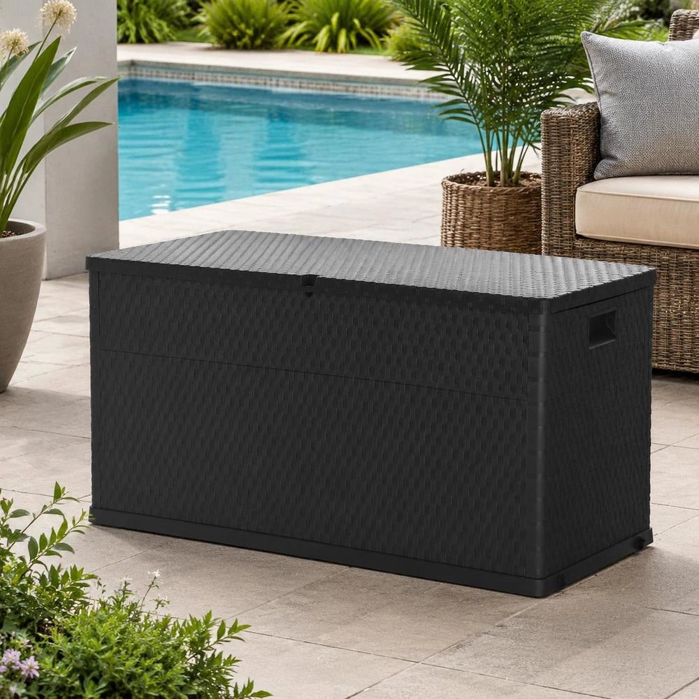 Garden Storage Box, Anthracite, 120x56x63 Cm, PP Rattan