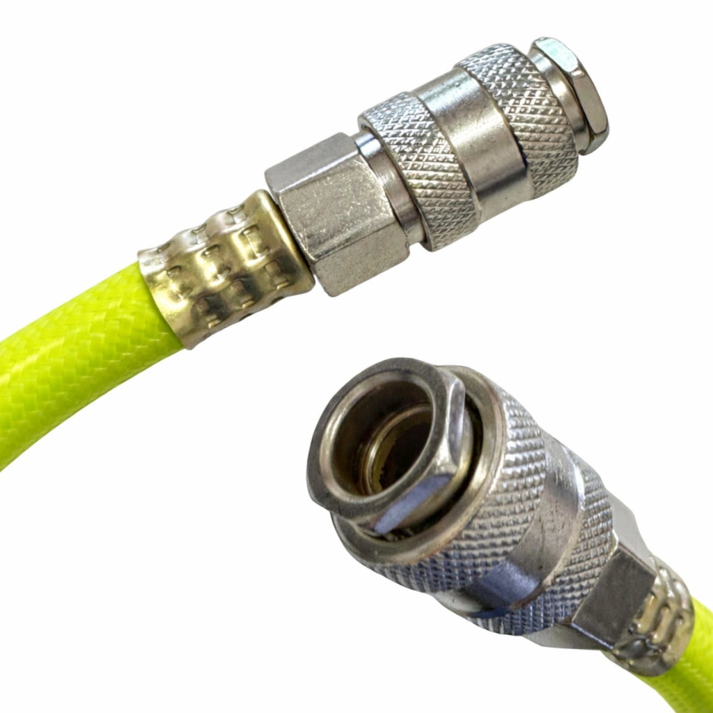 Tubo Aria Compressa 20m PVC Rinforzato 300 PSI Attacco Rapido 1/4'' 10x15 mm