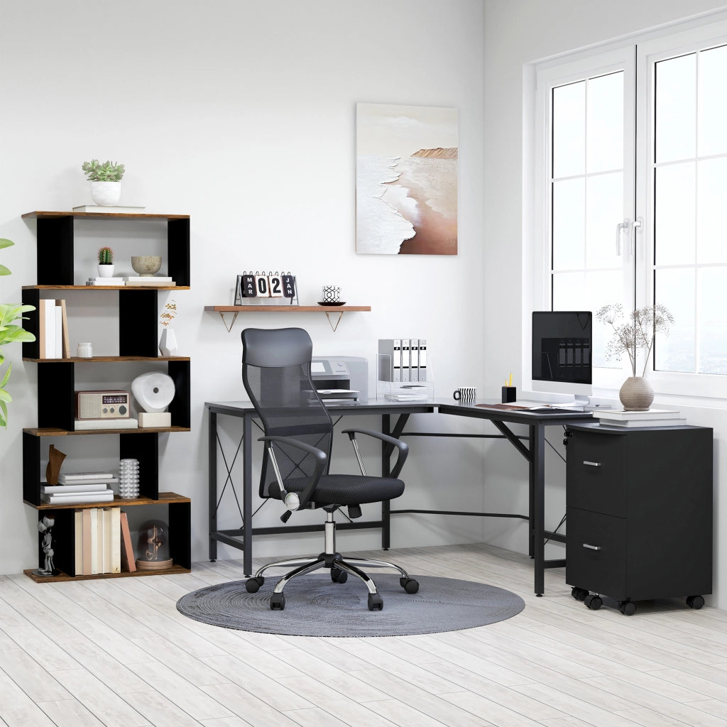 Libreria Moderna Asimmetrica a Parete con 5 Ripiani in Legno, 70x29.5x163cm, Marrone Rustico
