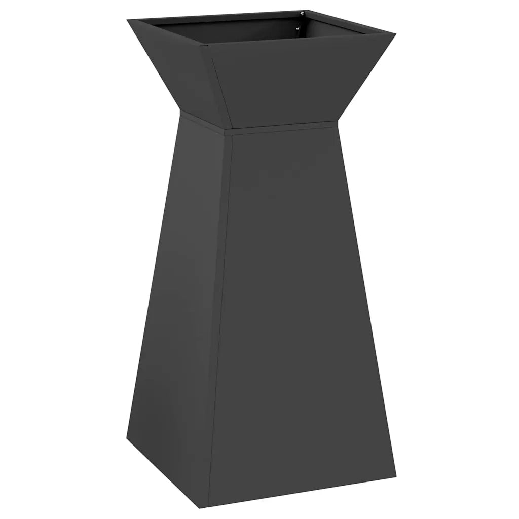 Vaso a Pilastro-Fioriera da Esterno-Contenitore per Piante Nero 35 x 35 x 73 cm