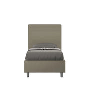Letto imbottito Singolo 80x210 cm Focus - Similpelle,Senza rete,Cappuccino