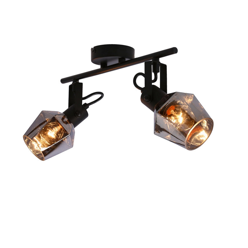 Plafoniera/Applique Candellux Randi nera vetro fumé 2xE14 15W