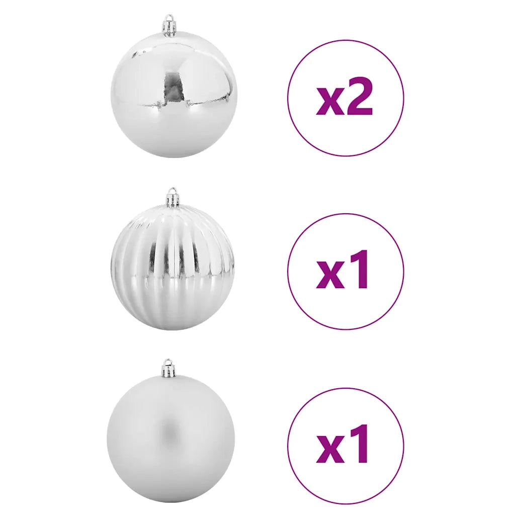 Set di palline di Natale XXL 4 pz Argento Plastica CFW3204352