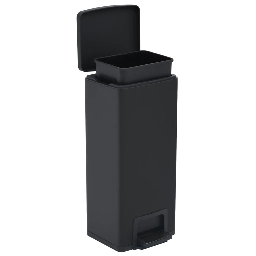 Pattumiera a Pedale Anti-Impronte 30 L Nera in Acciaio Inox 149573