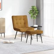 Divano Sedia-Poltrona Relax con Poggiapiedi Marrone in Velluto 226917